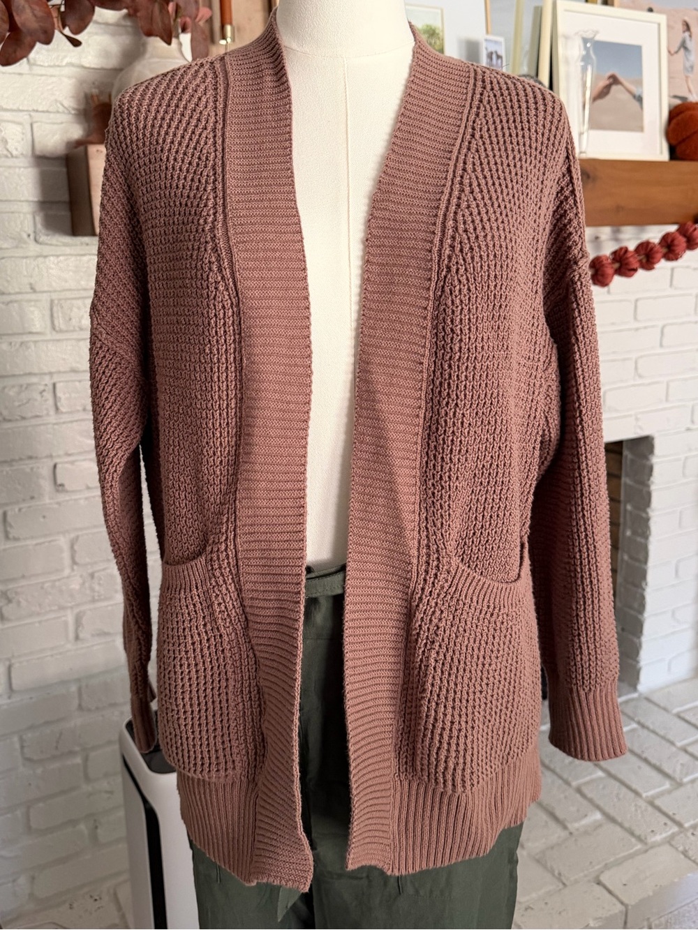 Universal Thread Dusty Rose Open-Front Knit Cardigan
